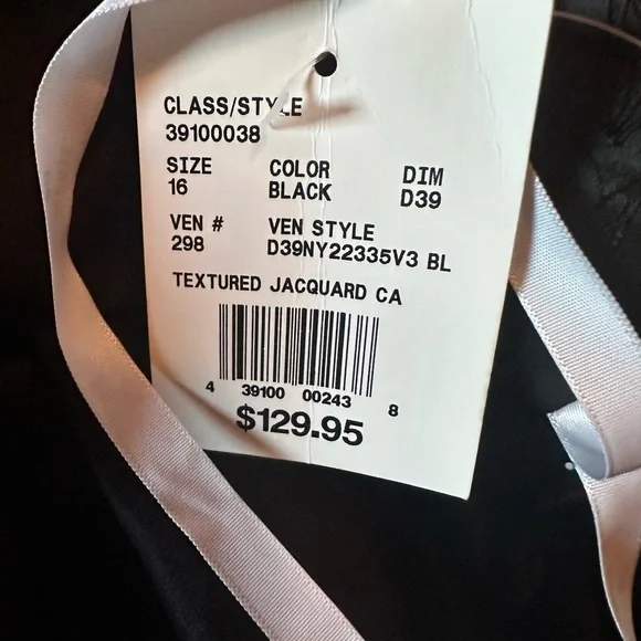 DB Studio Elegant jacquard Black Dress size 16 - Picture 7 of 9